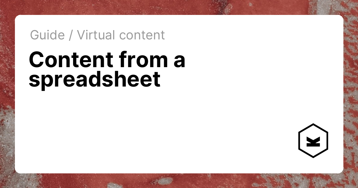 Content from a spreadsheet | Kirby CMS