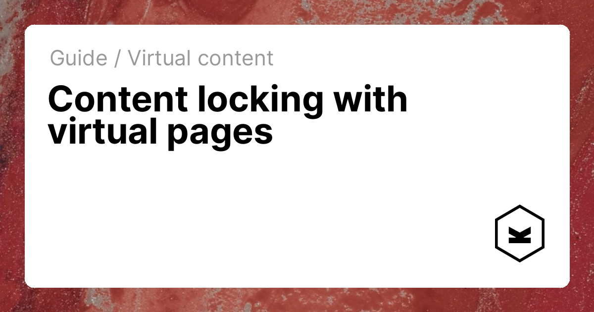 Content locking with virtual pages | Kirby CMS