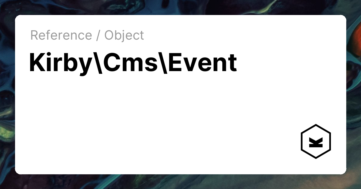 Event | Kirby CMS