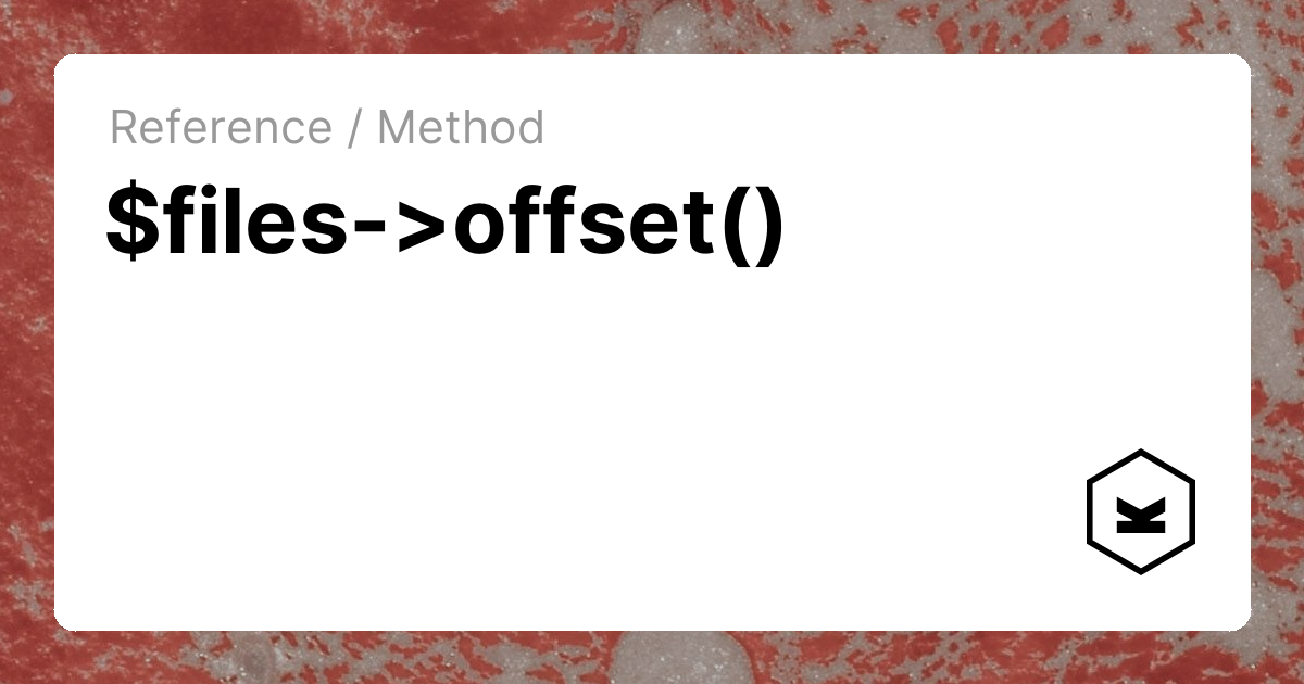 $files->offset() | Kirby CMS
