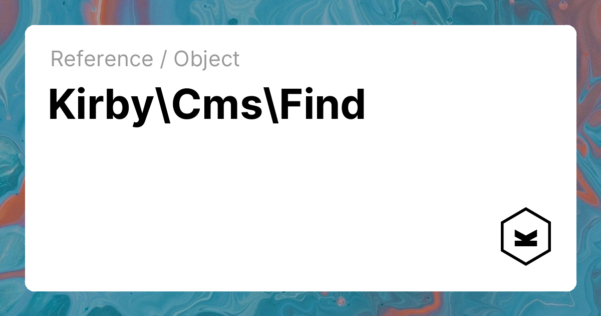 Find | Kirby CMS