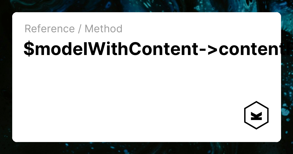 $modelWithContent->contentFileData() | Kirby CMS