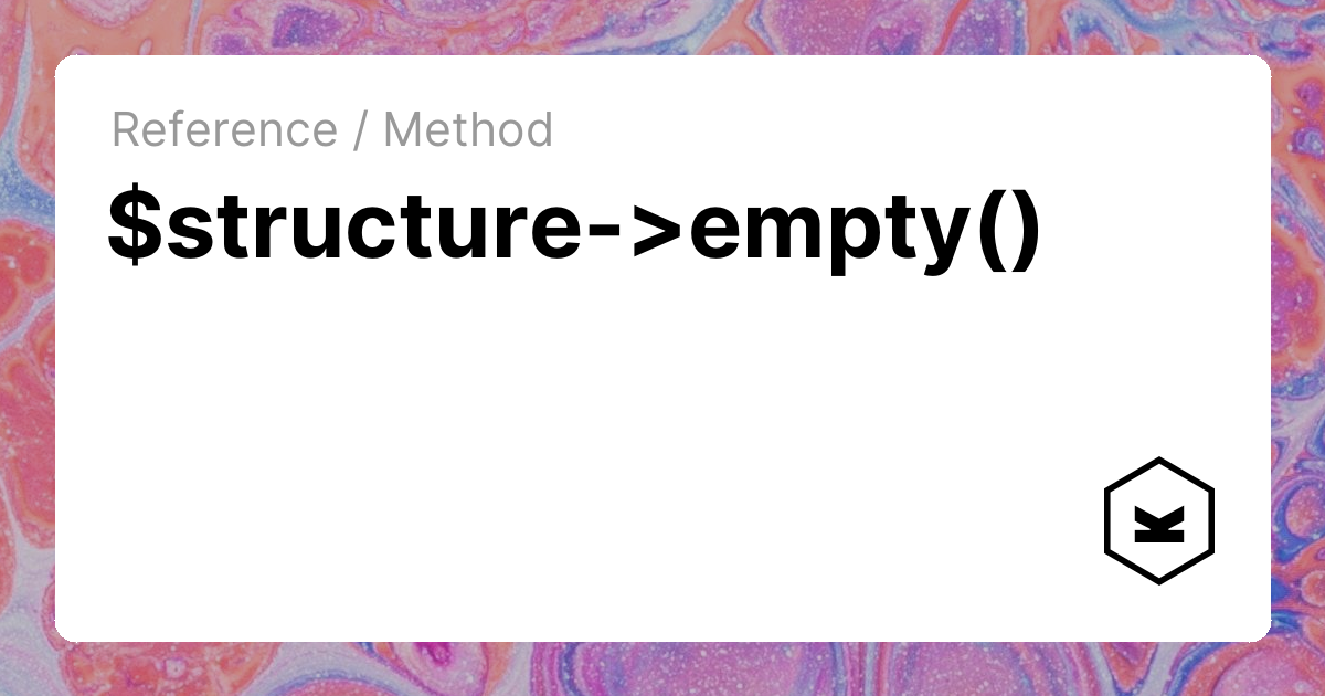$structure->empty() | Kirby CMS