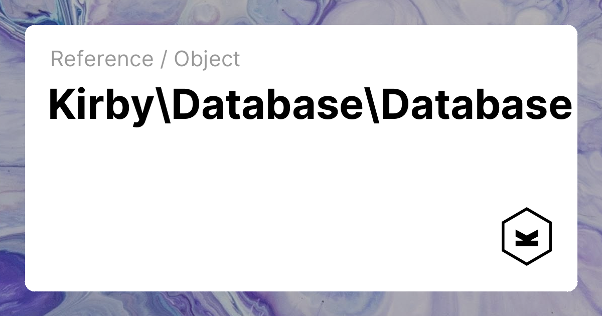 Database Kirby CMS