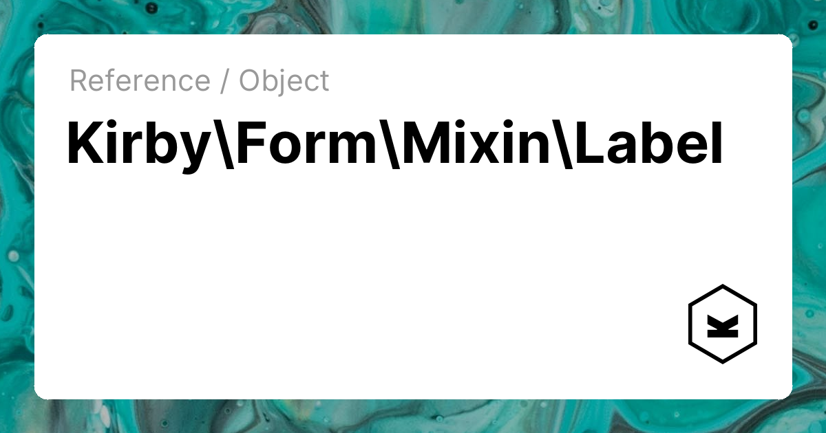 Label | Kirby CMS