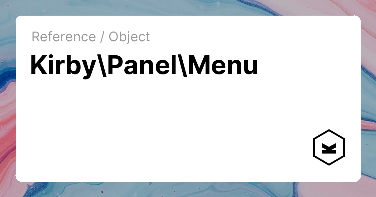 Menu | Kirby CMS